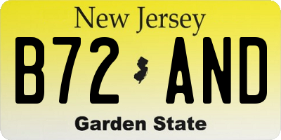 NJ license plate B72AND