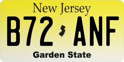 NJ license plate B72ANF