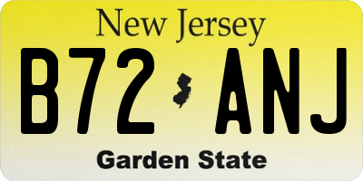 NJ license plate B72ANJ