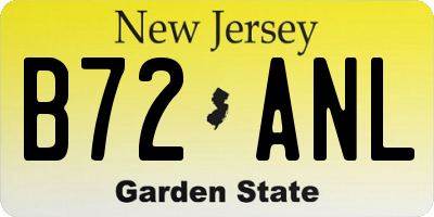 NJ license plate B72ANL