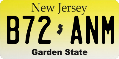 NJ license plate B72ANM