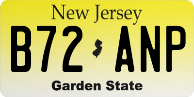 NJ license plate B72ANP