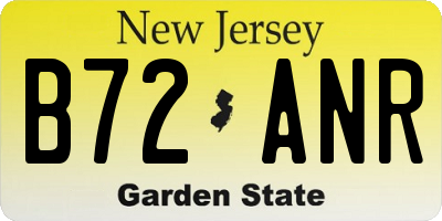 NJ license plate B72ANR
