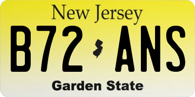 NJ license plate B72ANS