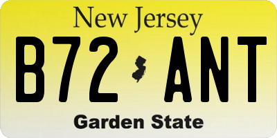NJ license plate B72ANT