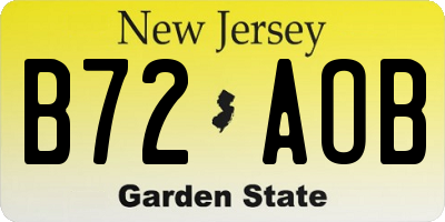 NJ license plate B72AOB