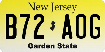 NJ license plate B72AOG