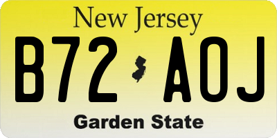 NJ license plate B72AOJ