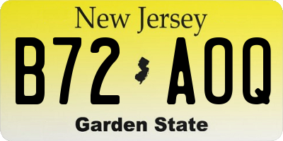 NJ license plate B72AOQ