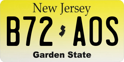 NJ license plate B72AOS