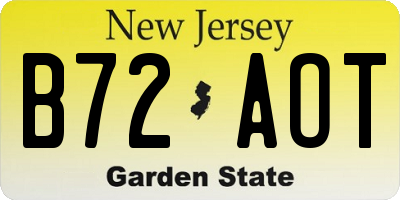 NJ license plate B72AOT