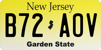 NJ license plate B72AOV