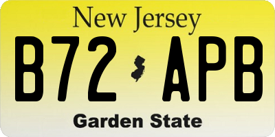 NJ license plate B72APB
