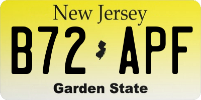 NJ license plate B72APF