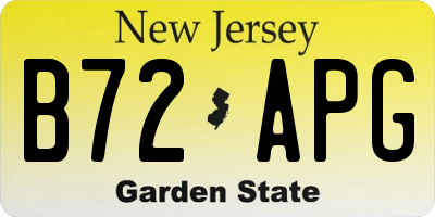 NJ license plate B72APG
