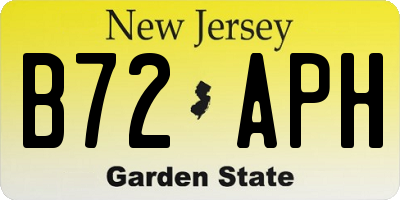 NJ license plate B72APH