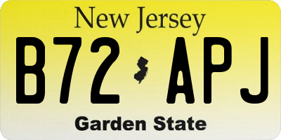 NJ license plate B72APJ