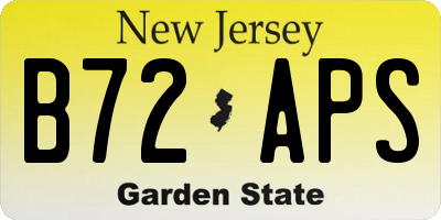 NJ license plate B72APS