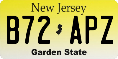NJ license plate B72APZ