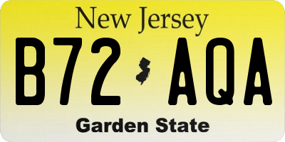 NJ license plate B72AQA