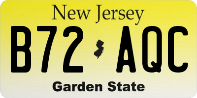 NJ license plate B72AQC