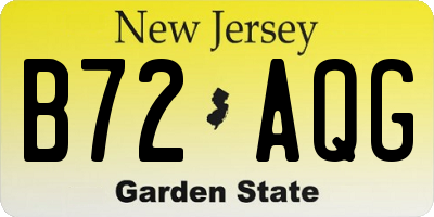 NJ license plate B72AQG