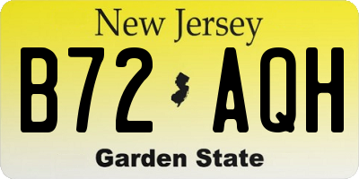 NJ license plate B72AQH