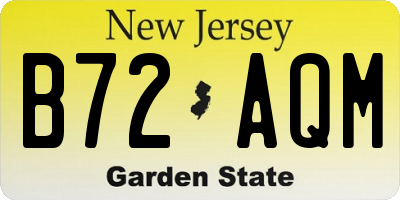 NJ license plate B72AQM