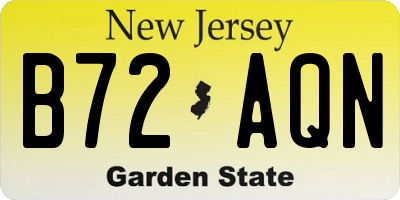 NJ license plate B72AQN