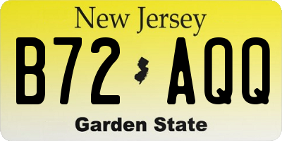 NJ license plate B72AQQ