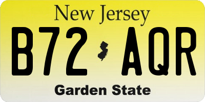 NJ license plate B72AQR