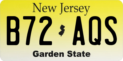 NJ license plate B72AQS