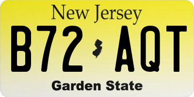 NJ license plate B72AQT