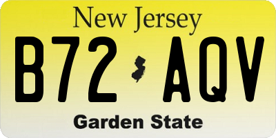 NJ license plate B72AQV