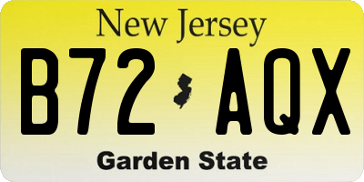 NJ license plate B72AQX