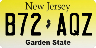 NJ license plate B72AQZ