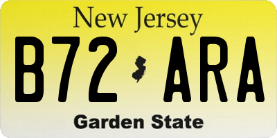 NJ license plate B72ARA