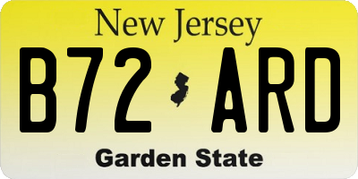 NJ license plate B72ARD