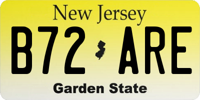 NJ license plate B72ARE