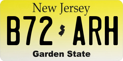 NJ license plate B72ARH