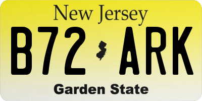 NJ license plate B72ARK