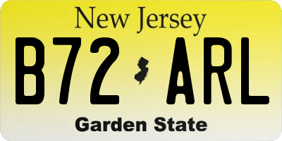 NJ license plate B72ARL