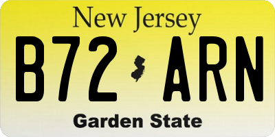 NJ license plate B72ARN