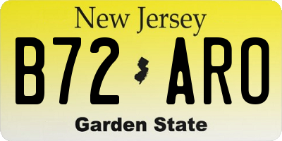 NJ license plate B72ARO