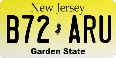 NJ license plate B72ARU