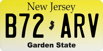 NJ license plate B72ARV