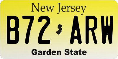NJ license plate B72ARW