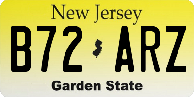 NJ license plate B72ARZ