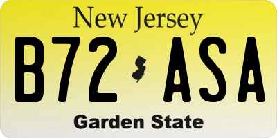 NJ license plate B72ASA