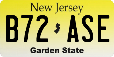 NJ license plate B72ASE
